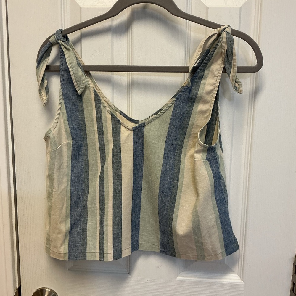UpWest SZ S Hemp Blend Cropped Tank Top Natural Boho Bohemian